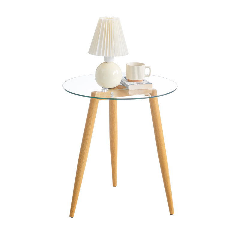Jodianne Glass Top End Table, Beech
