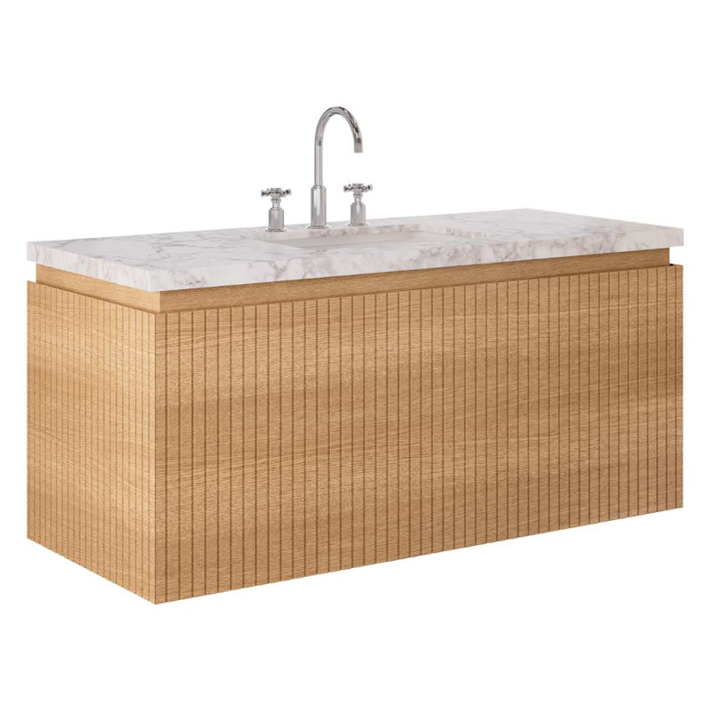 Melrose Single Vanity, White Ash, 48", White