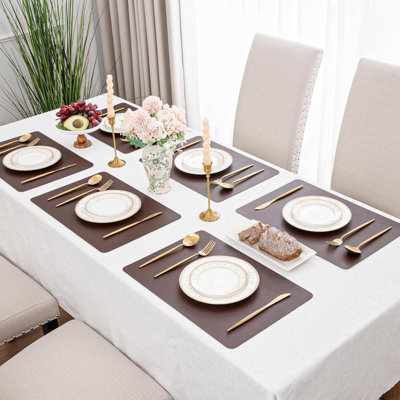 Placemats Set Of 6 Faux Leather