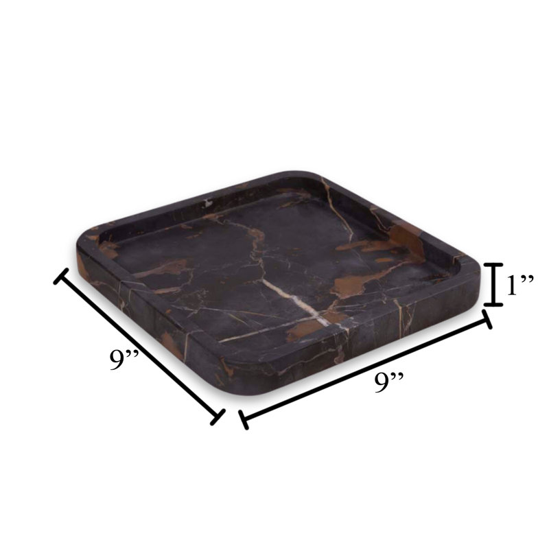 Julka Marble Tray, Black/Brown