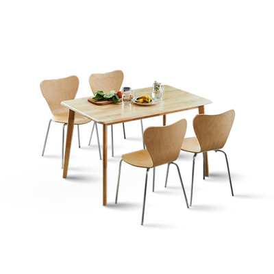 Rowley 4 - Person Solid Wood Modern Dining Table Set
