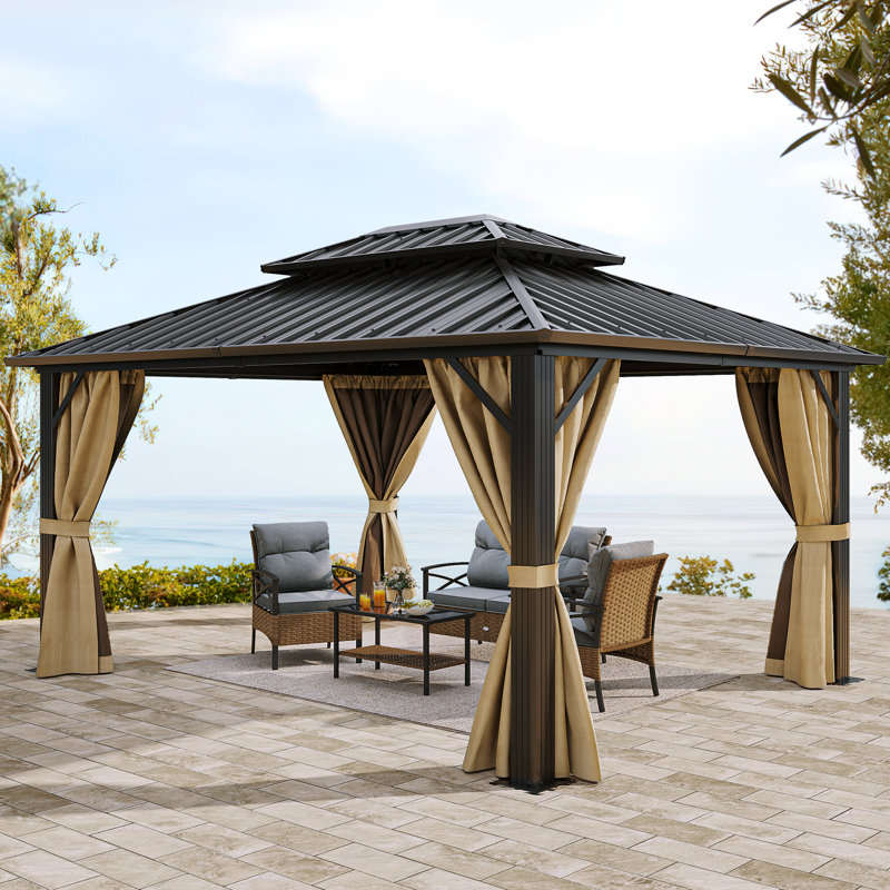 Pavillon de jardin en aluminium, Abri pour voiture x P 10 po