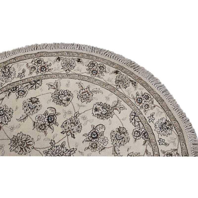 High-Quality Hand-Knotted Ivory Area Rug