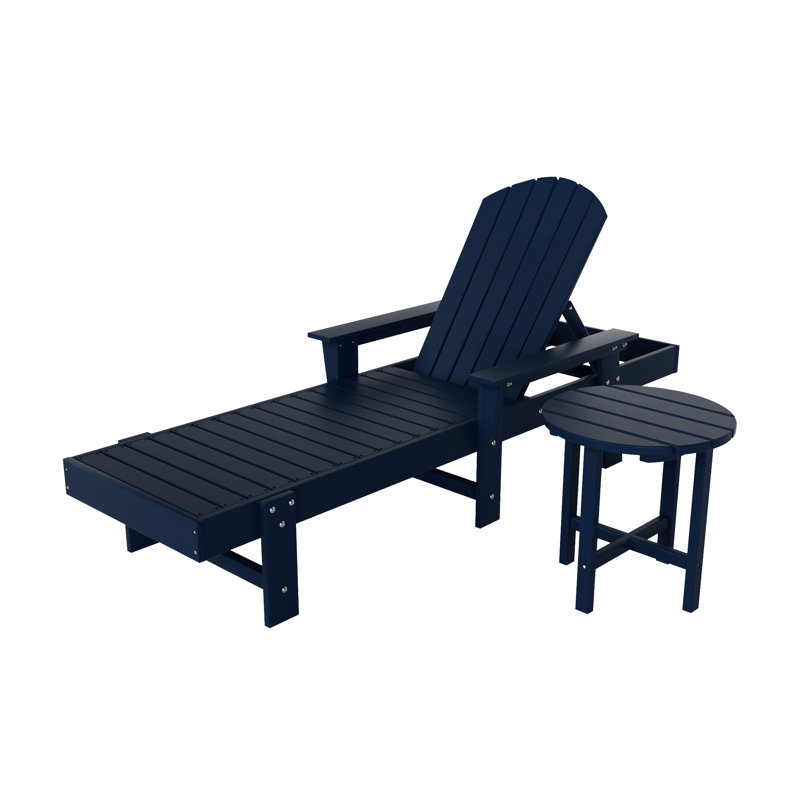 Chaise longue inclinable longue Geoff 77,6 po, Bleu marine