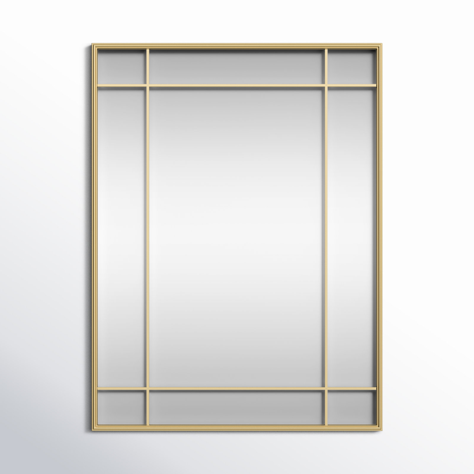 Chancey Iron Rectangle Wall Mirror, Brass, 40"H x 30"W