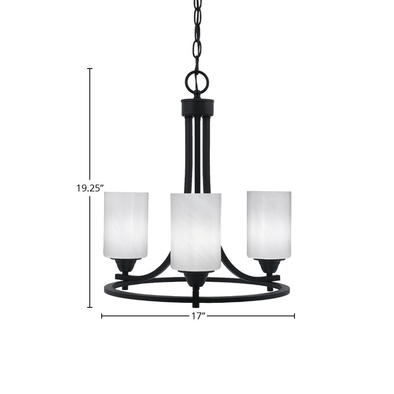 Paramount 3 Light Uplight Chandelier, Gray