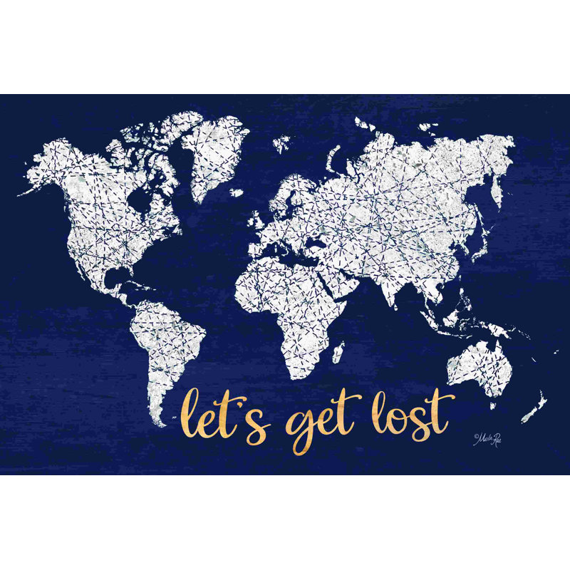Carte du monde Let's Get Get 2885127, H 32 po x l 48 po, No, Cadre simple blanc