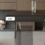 Bureau rectangulaire noir et gris en bois massif + acrylique avec 6 tiroirs-118734288-118734285