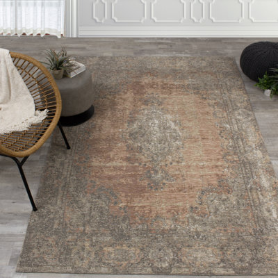 Tapis oriental gris / saumon Sutere