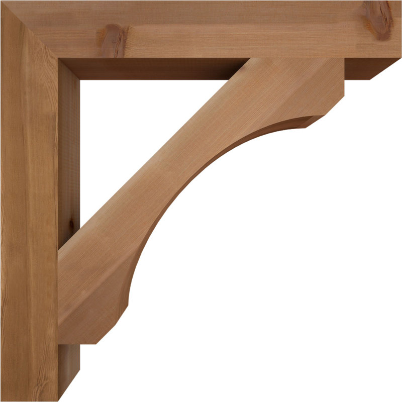 Wood Bracket/Corbel, Western Red Cedar, Smooth, 28" H x 3.5" W x 28" D