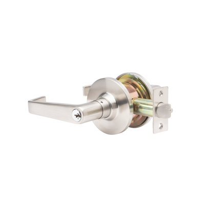 GLC Series Brushed Chrome Grade 3 Commercial/Residential Storeroom Door Handle with Lock