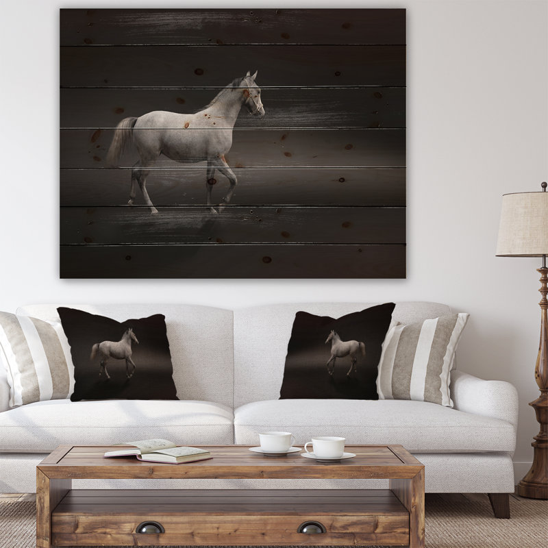 «Gray Horse», impression, H 36 po x l 46 po x P 1,5 po, Bois