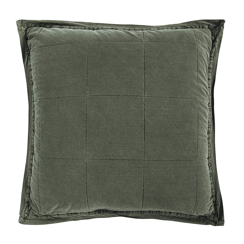 Stonewashed Cotton Canvas Solid Color Classic Chic Casual Modern Rustic Pillow Sham, Euro, Denim