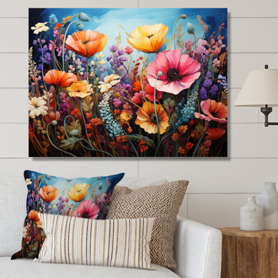 «Wildflowers Natures Bouquet Pointillism Dot I», reproduction sur toile