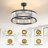 28" Caged Ceiling Fan with Light, 5 E26 Sockets, Quiet DC Motor, Remote Control
