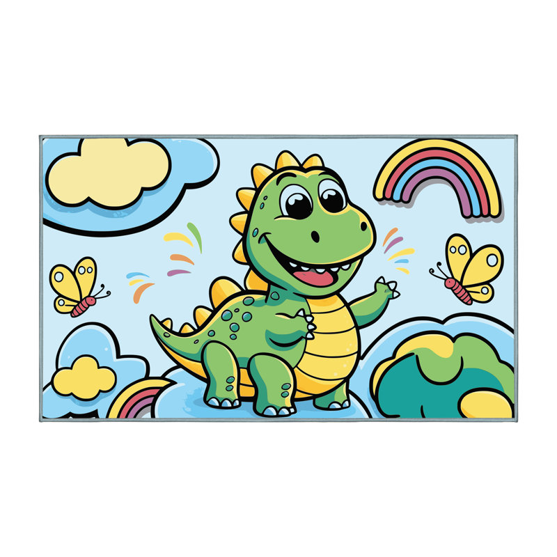 Tapis pour enfants Zoomie Kids, Rectangle 6 pi x 9 pi