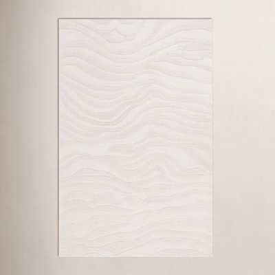Burleson Ivory Hand-Tufted Abstract Wool Rug