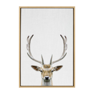 Deer Color by Simon Te of Tai Prints Framed Canvas Wall Art Print