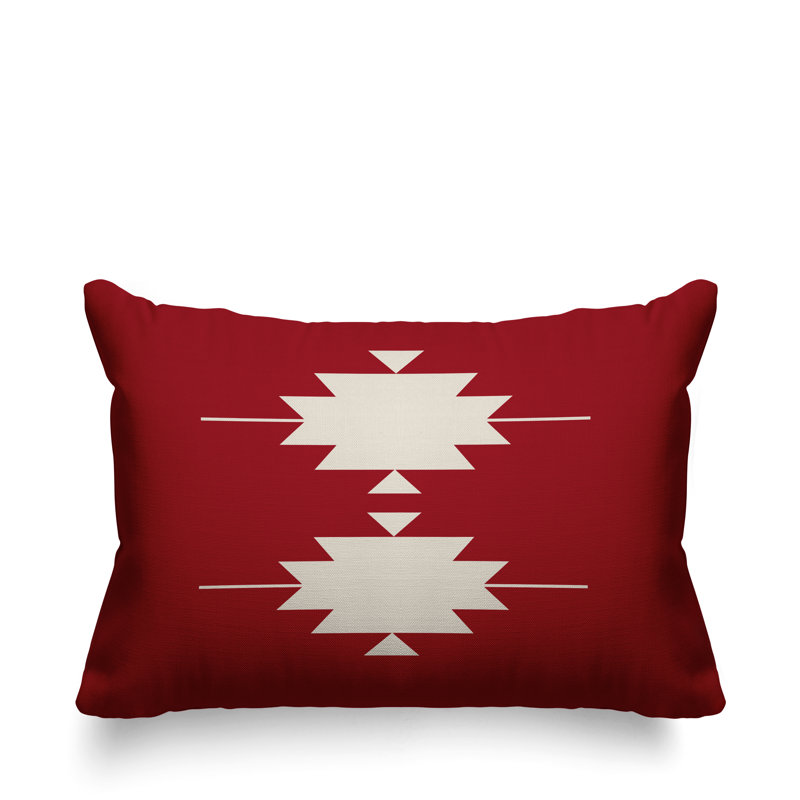 Coussin intérieur / extérieur Sike Southwestern, Rouge