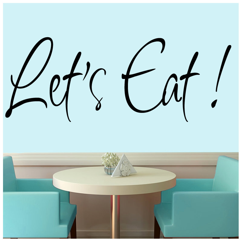 Adhésif décoratif «Let's Eat», Noir