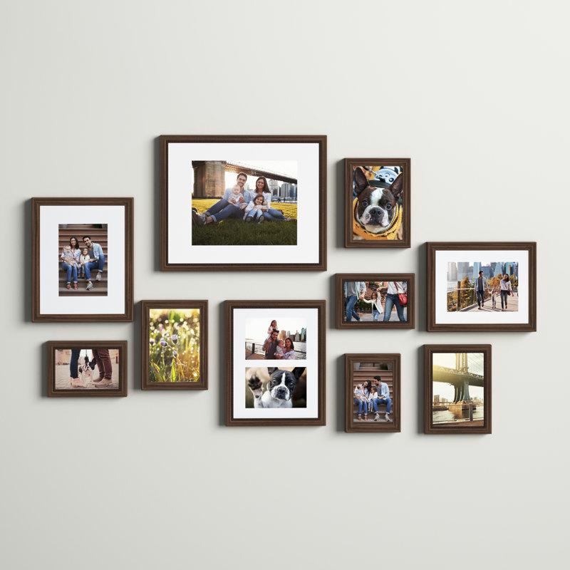 Augie Bronze Beveled Picture Frame with Mat