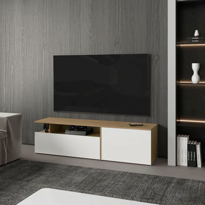 Meuble télé, salon, blanc / lumière