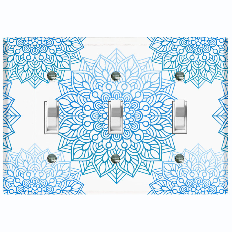 Patterned 3 - Gang Toggle Light Switch Standard Wall Plate