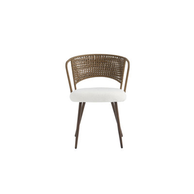 Wicker dining chairs - 4-piece set - Farmhouse soft padded cane back kitchen chair with sponge cushion,4pc
