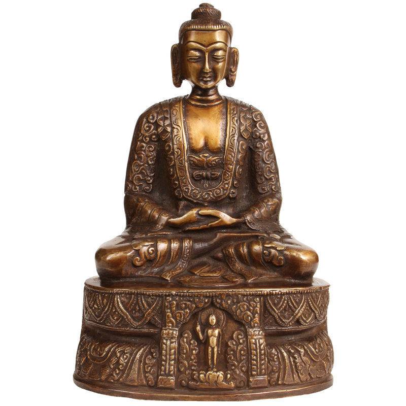 Bouddha Murugun assis sur un piédestal haut, Brun