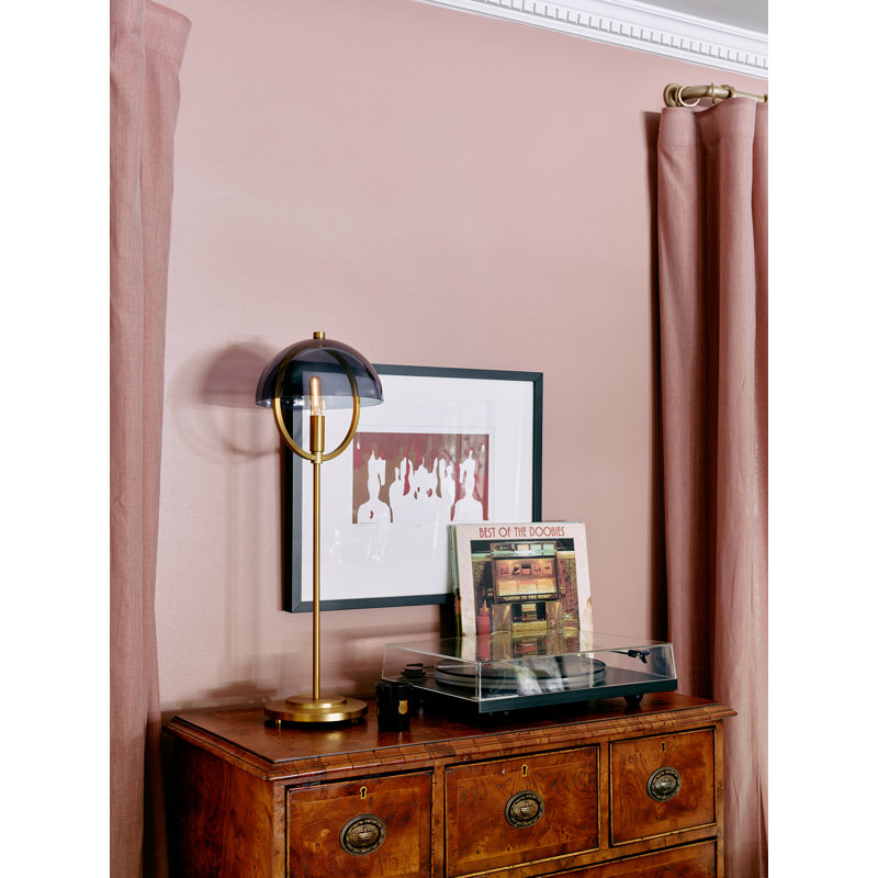 Mavisten Table Lamp, Lacquered Burnished Brass, Gray