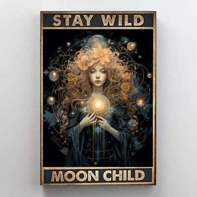 " Witch Stay Wild Moon Child 1 - 1 Piece Rectangle Graphic Art Print On Wrapped Canvas "