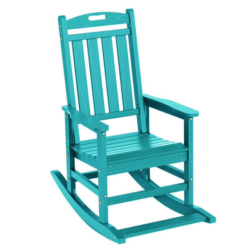 Chaises berçantes d'extérieur en PEHD pour patio, Sarcelle