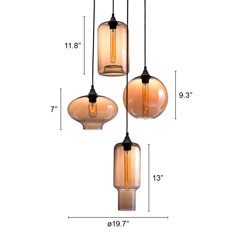 Torbert Ceiling Lamp Rust & Amber