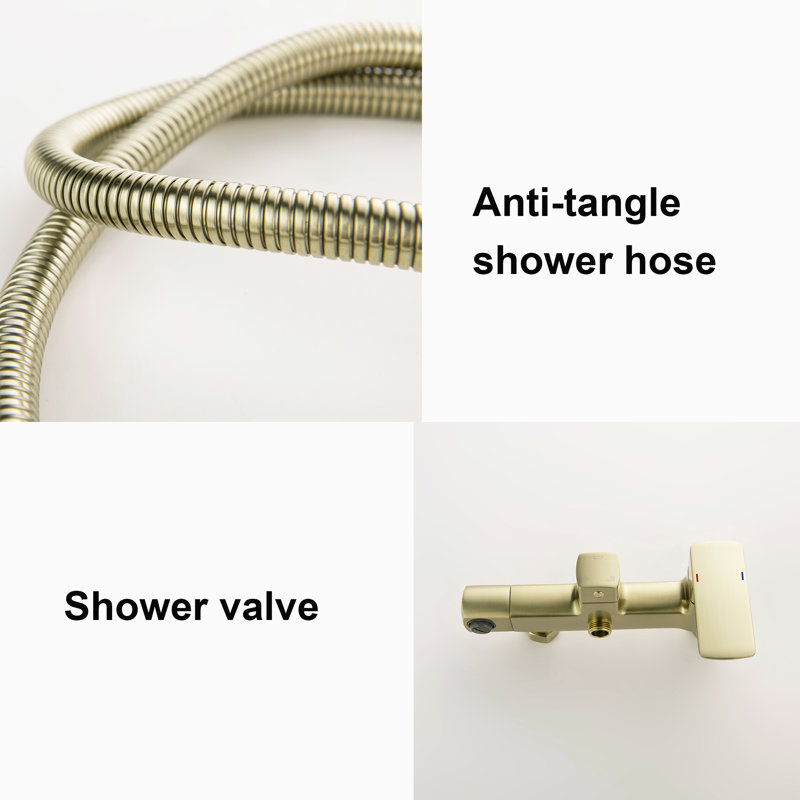 All-In-One Kit with Rough in-Valve, Brushed gold