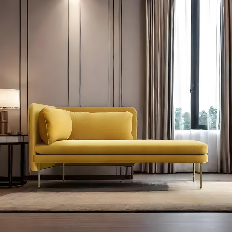 Chaise longue de loisirs simple et élégante, Jaune, Orienté à gauche (vu de face)