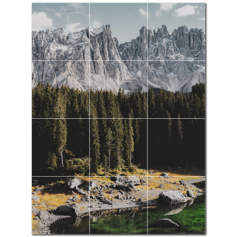 Murale décorative en céramique 8 po x 8 po Mountains Photo
