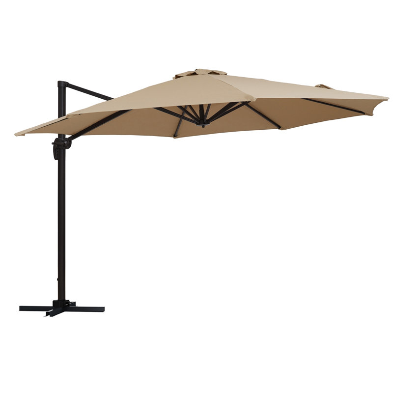 Parasol de marché extérieur en porte-à-faux 11 pi Bellcast, Beige