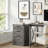 17.7''W Farmhouse Barn Door 3-Drawer File Cabinet with Adjustable File Rail, Gray-1026175447
