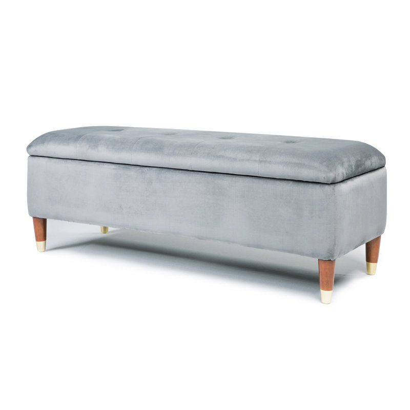 Agnon Upholstered Storage Bench, Grey