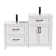 Gada 48" Double Sink Bathroom Vanity Base Only, Compatible with 2 Separated 24” Ceramic Tops, Different Height for Kids and Adults