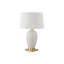 Lighting, H 26 po, lampe de table, céramique blanche, abat-jour ivoire / crème, transitionnel