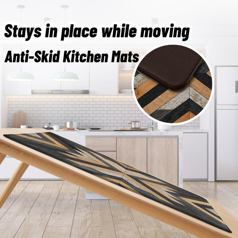 Tapis de cuisine Boho Aztec Anti Fatigue, Noir