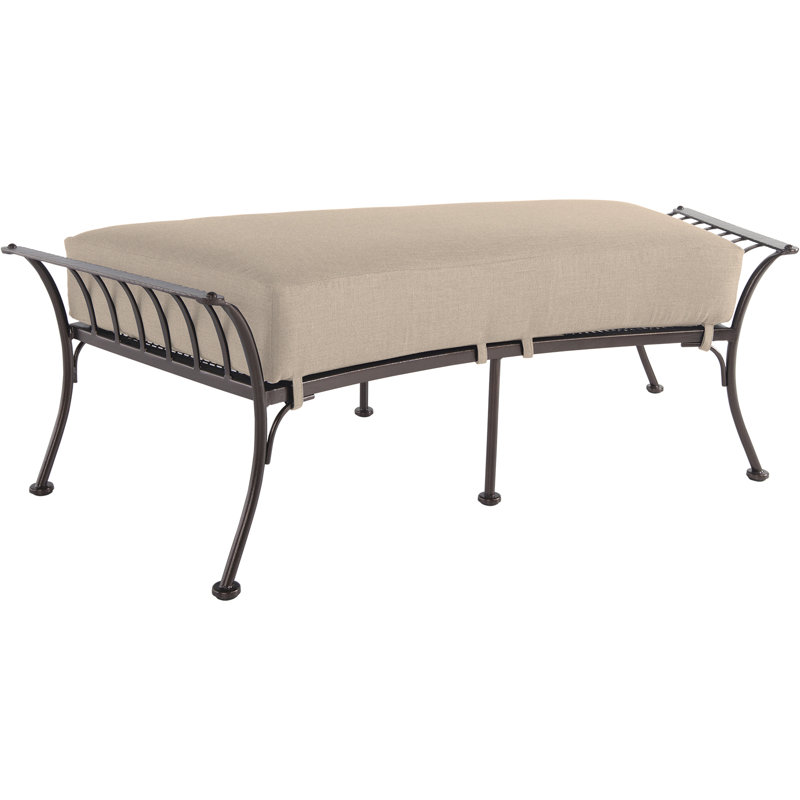 Monterra Outdoor Ottoman, Graphite, Alcazar Redwood