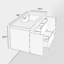 Meuble-lavabo mural simple 48 po avec plateau en résine Juriaan-591484051