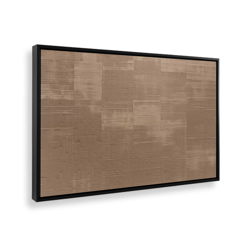 «Sienna Squares I», reproduction sur toile, Cadre flottant noir satiné, 1, H 24,75 po x l 36,75 po x P 1,75 po