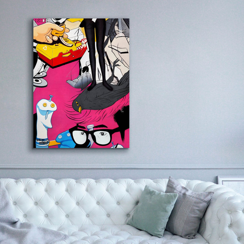 «She's Got The Look» par Colourblind Suicide, art mural sur toile, H 54 po x l 40 po x P 1,5 po