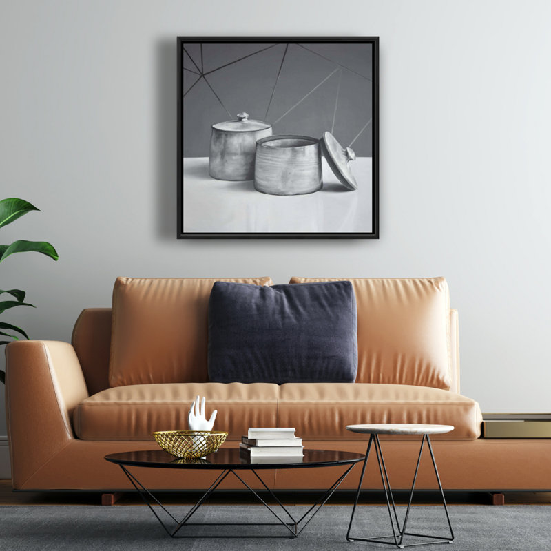 Vieux pot avec couvercle imprimé sur toile