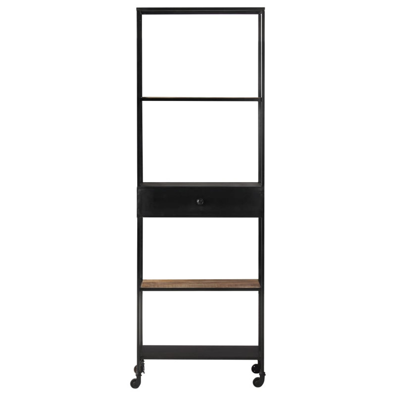 Book Cabinet Rough Mango Wood & Iron, 180cm H x 60cm W x 35cm D