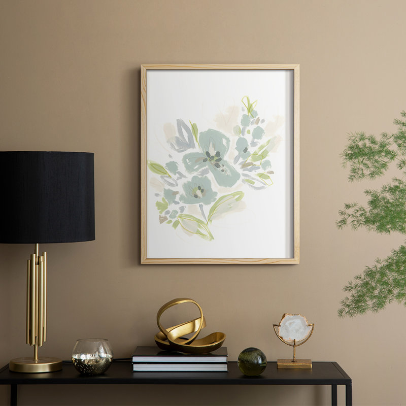 «Seafoam Petals III», reproduction encadrée - bois massif, Naturel, H 15 po x l 12 po