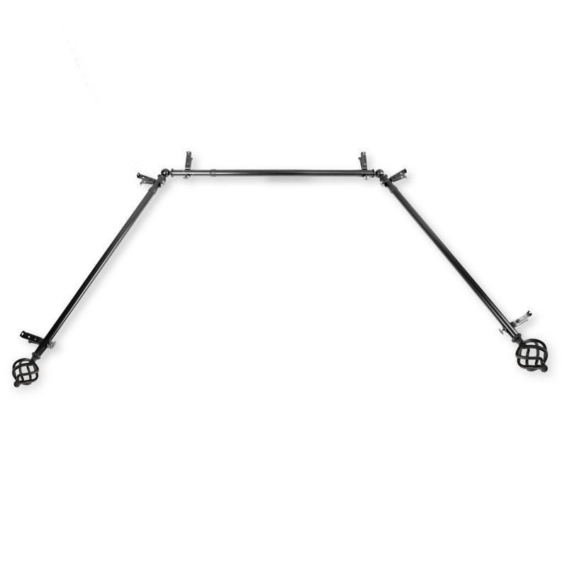 Tringle à rideaux simple ajustable 0,7 po Leavens, Noir